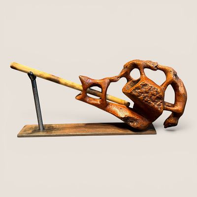 Fantastic Folk Art Figural Briar Pipe. A fantastic figural briar smoking pipe, animals, made at 