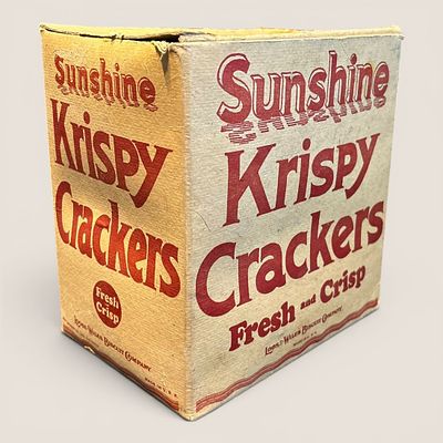 Vintage Krispy Crackers Box. A vintage " Sunshine Krispy Crackers " box, 8 1/2 x 6 x 9, We 