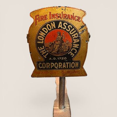 Antique Advertising " The London Assurance Corporation ": Bill Clip. Antique advertising bill 