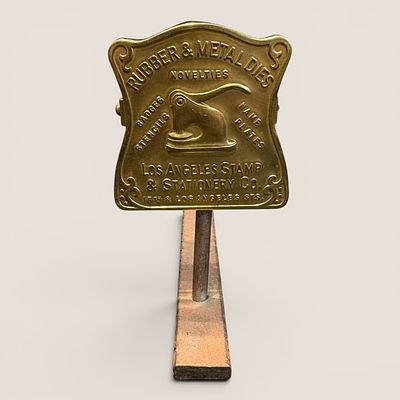 Antique Advertising " Rubber & Metal Dies ": Los Angeles Stamp & Stationery Co, Bill Clip. Antiq 