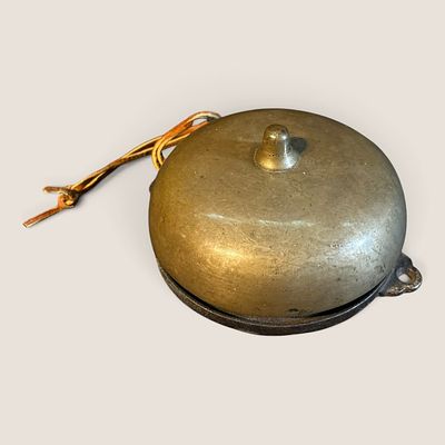 Antique Alarm Bell. Antique alarm bell, Brass cover over cast iron base, 5 inch wide, nice 