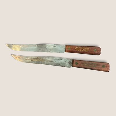 1960's Christmas Store Giveaway Knives. Pair of MCM advertising store give-away knives, " Wike 