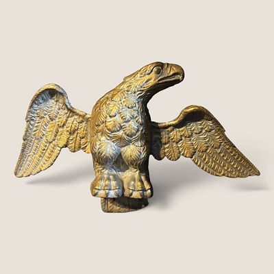 Antique Gold Iron Eagle, Fine Detail. Antique full wing iron eagle, fine detail, original gold 