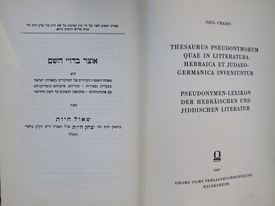 אוצר בדויי השם. . אוצר בדויי השם מאת שאול חיות, מפתח לשמות בדויים של מחברים בספרות ישראל בעברית 