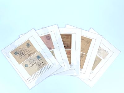 לוט 10 דברי דואר- 
1- חותמות קבלה משני סניפי דואר של העיר ראשי ובמרכז העיר ציון השנה בחותמת 