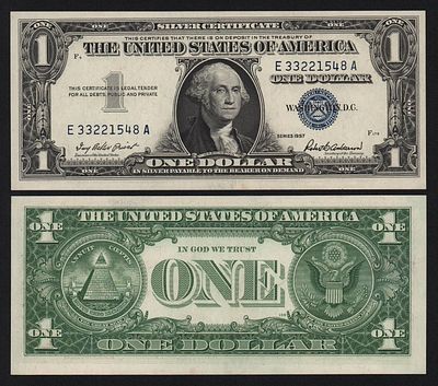 США 1 доллар 1957 год Литеры EA подпись Роберт Бернард Андерсон UNC!. Бумага. За пределы 