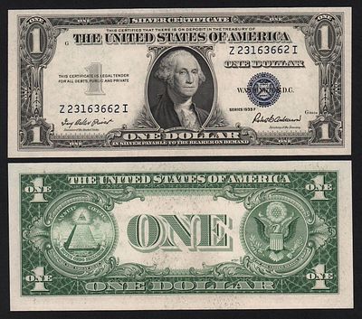 США 1 доллар 1935 год Литеры ZI подпись Роберт Бернард Андерсон UNC!. Бумага. За пределы 