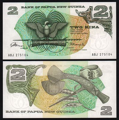 Папуа-Новая Гвинея 2 кина UNC!. Бумага. За пределы Российской Федерации лоты не отправляем!