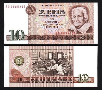 Банкнота Германия ГДР 10 марок 1971 год UNC!. Бумага. За пределы Российской Федерации лоты не 