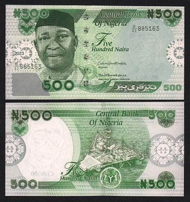 Банкнота Нигерия 500 найра 2023 год UNC!. Бумага. За пределы Российской Федерации лоты не отправляем!