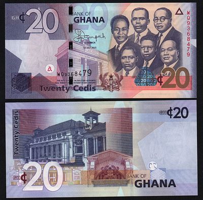 Гана 20 седи 2015 год UNC!. Бумага. За пределы Российской Федерации лоты не отправляем!
