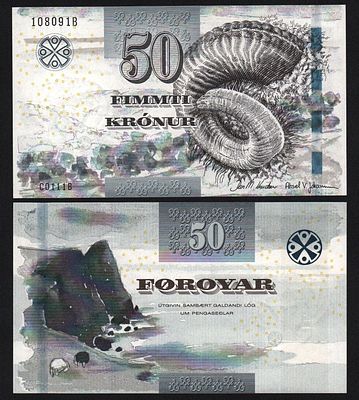 Фарерские острова 50 крон 2011 год UNC!. Бумага. За пределы Российской Федерации лоты не отправляем!