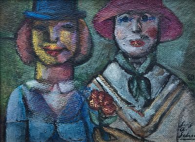 Luis Alberto Solari - LUIS ALBERTO SOLARI (Escuela uruguaya, 1918-1993)Óleo sobre cartón "Señor y 