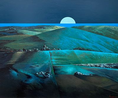 Jorge Damiani - JORGE DAMIANI (Escuela uruguaya, 1931-2017)Acrílico sobre tela "Paisaje verde 