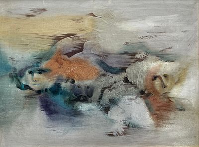 Jorge Damiani - JORGE DAMIANI (Escuela uruguaya, 1931-2017)Acrílico sobre cartón "Sueños" Firmado 