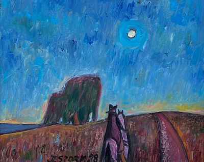 Juan Storm - JUAN STORM (Escuela uruguaya, 1927-1995)Óleo sobre tela "Gaucho a caballo" Firmado y 