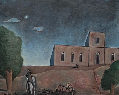 Juan Storm - JUAN STORM (Escuela uruguaya, 1927-1995)Óleo sobre tela "Estancia Los Orientales" 