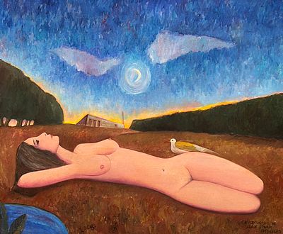 Blanca Severo - BLANCA SEVERO (Escuela uruguaya, 1952) Óleo sobre tela "Desnudo" Firmado y 