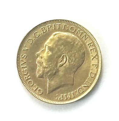 Moneda de una libra en oro - Moneda brit&aacute;nica en oro denominaci&oacute;n 1 libra del a&ntilde;o 1926.