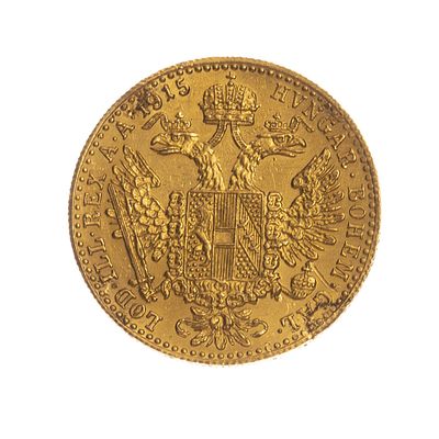 Moneda austroh&uacute;ngara en oro - Moneda austroh&uacute;ngara en oro denominaci&oacute;n 1 ducado del a&ntilde;o 1915. 