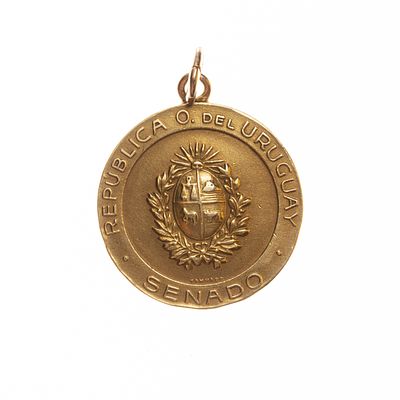 Medalla en oro 18 K - Medalla oro 18 K amarillo otorgada por el senado de la Rep&uacute;blica Oriental 