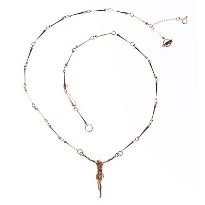 Cadena con crucifijo en oro 18 K de Salvador Dal&iacute; - Cadena de clavos con crucifijo en oro 18 K 