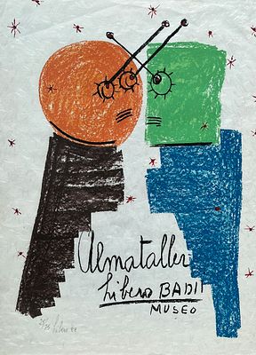 Libero Badii - LIBERO BADII (Escuela argentina, 1916-2001) Serigraf&iacute;a "Alma Taller" Firmado 