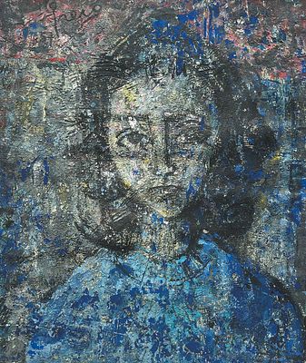 Alberto Greco - ALBERTO GRECO (Escuela argentina, 1913-1965) &Oacute;leo sobre papel "Dama" Firmado y 