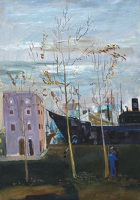 Ra&uacute;l Soldi - RA&Uacute;L SOLDI (Escuela argentina, 1905-1994) &Oacute;leo sobre fibra "Oto&ntilde;o porte&ntilde;o" Firmado 