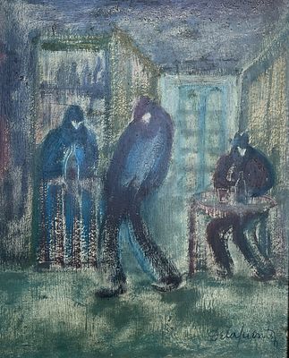 Felipe de la Fuente - FELIPE DE LA FUENTE (Escuela argentina, 1912-2000) &Oacute;leo sobre fibra Firmado 