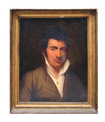 An&oacute;nimo europeo s. XIX - An&oacute;nimo europeo s. XIX &Oacute;leo sobre tela "Retrato de caballero" 54 x 44 cm