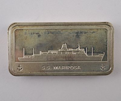 Lingote sterling silver 1000 grains - Un lingote en plata 925, con inscripci&oacute;n “Pacific Far East 