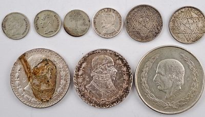 Am&eacute;rica y Africa 9 monedas de plata - Conjunto de monedas americanas y africanas en plata: una de 
