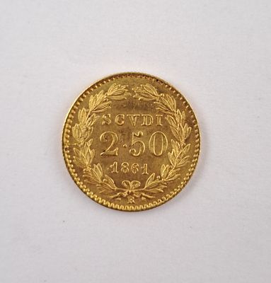 Vaticano 1861 2,50 scudi de oro - Moneda de los Estados Pontificios, Vaticano, en oro 900 &eacute;poca 