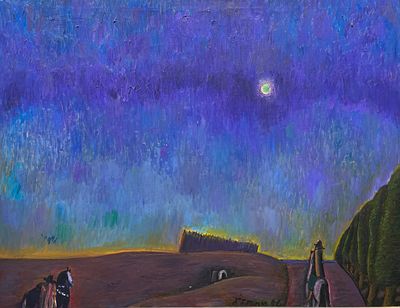 JUAN STORM - JUAN STORM (Escuela Uruguaya, 1927-1995) &Oacute;leo sobre tela "Paisaje de campo con 