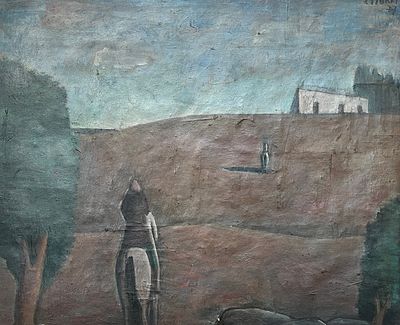 JUAN STORM - JUAN STORM (Escuela uruguaya, 1927-1955) &Oacute;leo sobre tela "Vuelta a las casas" Firmado 