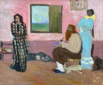 PEDRO FIGARI - PEDRO FIGARI (Escuela uruguaya, 1861-1938) &Oacute;leo sobre cart&oacute;n "Ligadura" 33 x 40 cm 