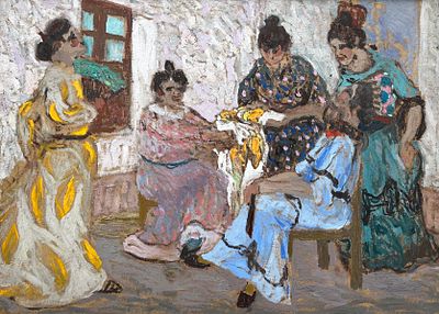 JUAN CARLOS FIGARI - JUAN CARLOS FIGARI (Escuela uruguaya, 1893-1927) &Oacute;leo sobre cart&oacute;n 