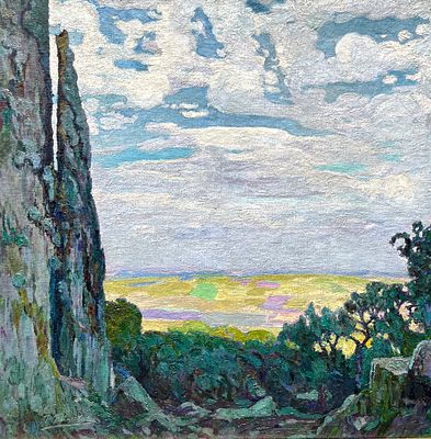 PEDRO BLANES VIALE - PEDRO BLANES VIALE (Escuela uruguaya, 1878-1926) &Oacute;leo sobre tela "Paisaje de 
